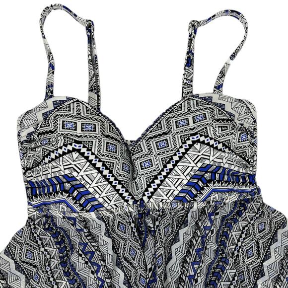 Profile by Gottex Ixtapa Flyaway Bandeau Tankini in Blue/Black Multi 6 - Picture 3 of 8